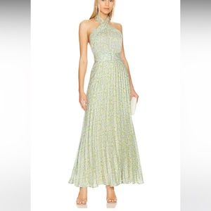 REVOLVE | BYTIMO Plisse Halterneck Dress | Revolve floral print gown